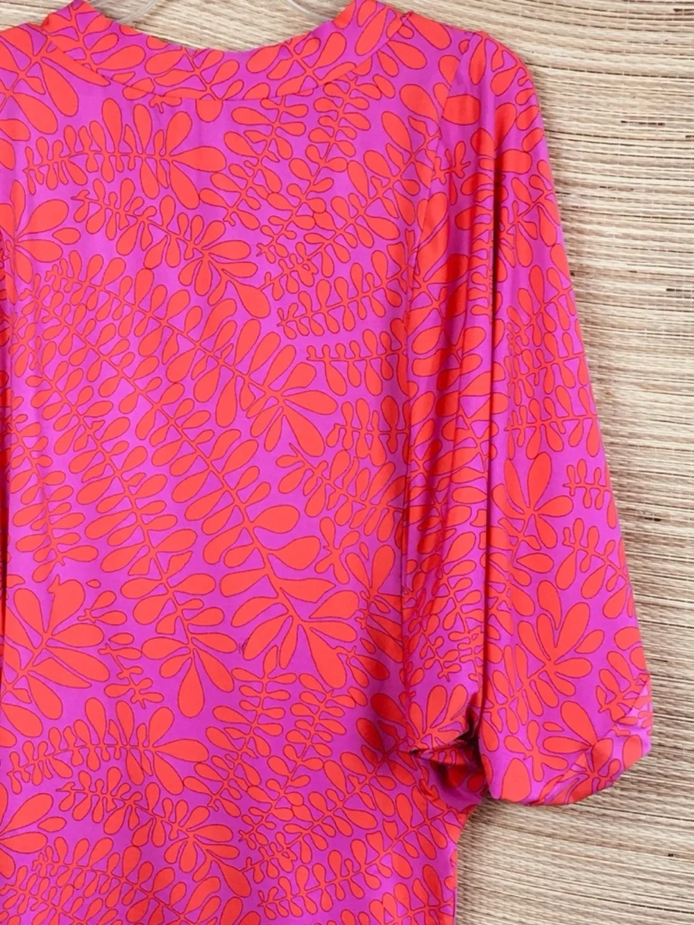 Trina Turk Trellis Caftan Dress Cover up in Petra Floral Pink Orange Size M